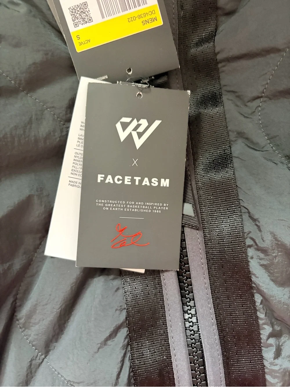 Jordan Kids Black Quilted Puffer Jacket with Red Jumpman